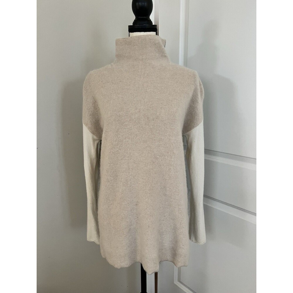 Vineyard Vines Color Block Cashmere Sweater Neutral Colors Size Small EUC